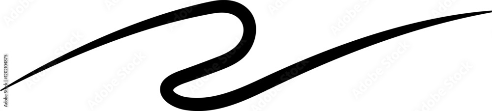 Black on white Horizontal zig zag line wave element Black on white Horizontal zig zag line wave element