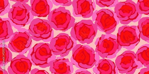 Hand drawn roses seamless pattern. Vintage flowers vector. Romantic floral background for fabric, textiles, clothing, wallpaper, wall art, wrapping paper, packaging, cover, poster, banner, home decor.