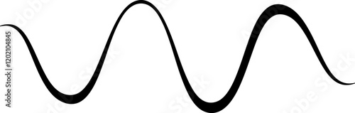 Black on white Horizontal zig zag line wave element