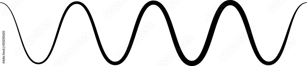 Black on white Horizontal zig zag line wave element Black on white Horizontal zig zag line wave element