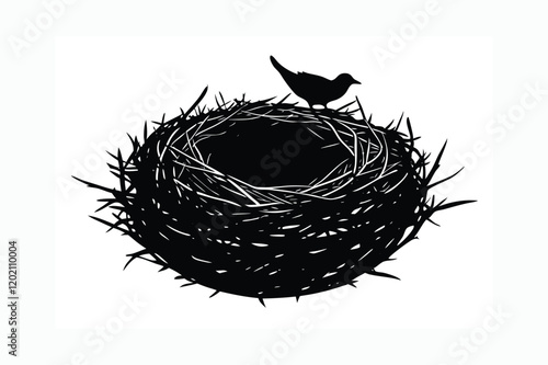 Hub nest silhouette vector