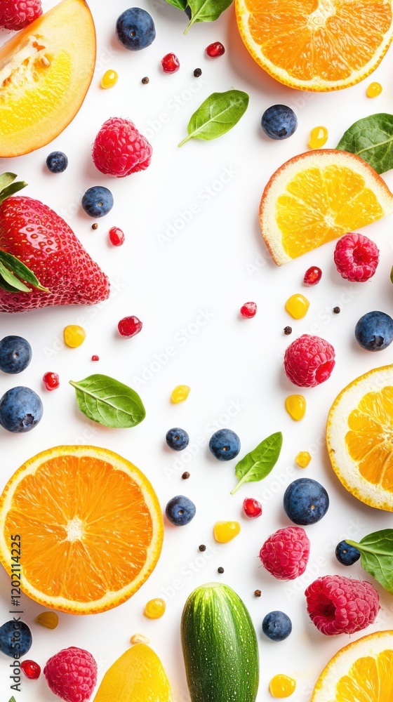Healthy eating background / studio photography of different fruits and vegetables isoleted on white backdrop, top view. High resolution product. Healthy eating background / studio photography of different fruits and vegetables isoleted on white backdrop, top view. High resolution product.