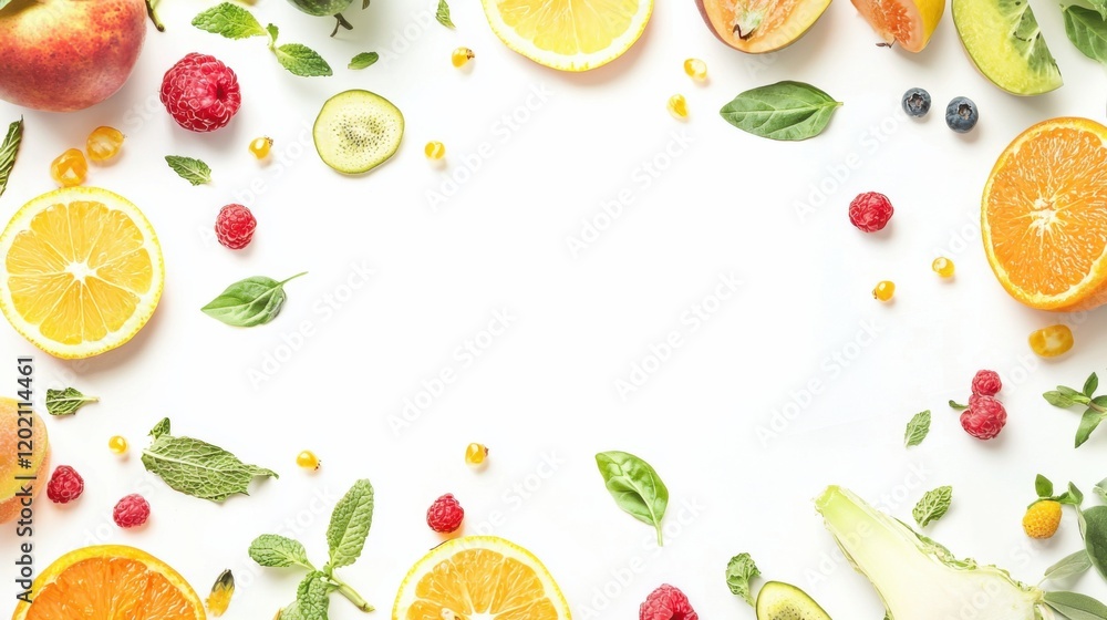 Healthy eating background / studio photography of different fruits and vegetables isoleted on white backdrop, top view. High resolution product. Healthy eating background / studio photography of different fruits and vegetables isoleted on white backdrop, top view. High resolution product.