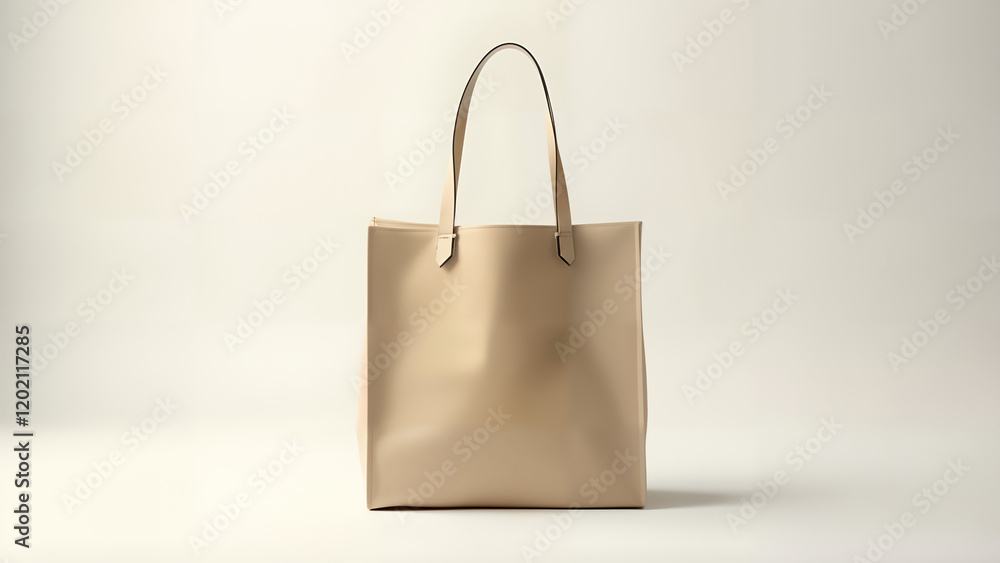 Stylish Eco-Friendly Bag on White Background Stylish Eco-Friendly Bag on White Background