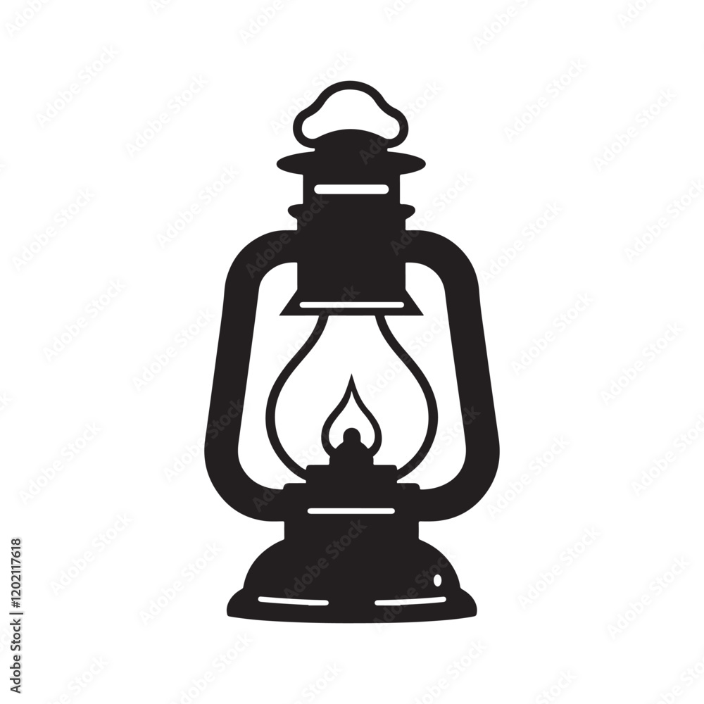 old kerosene lamp icon silhouette vector illustration old kerosene lamp icon silhouette vector illustration