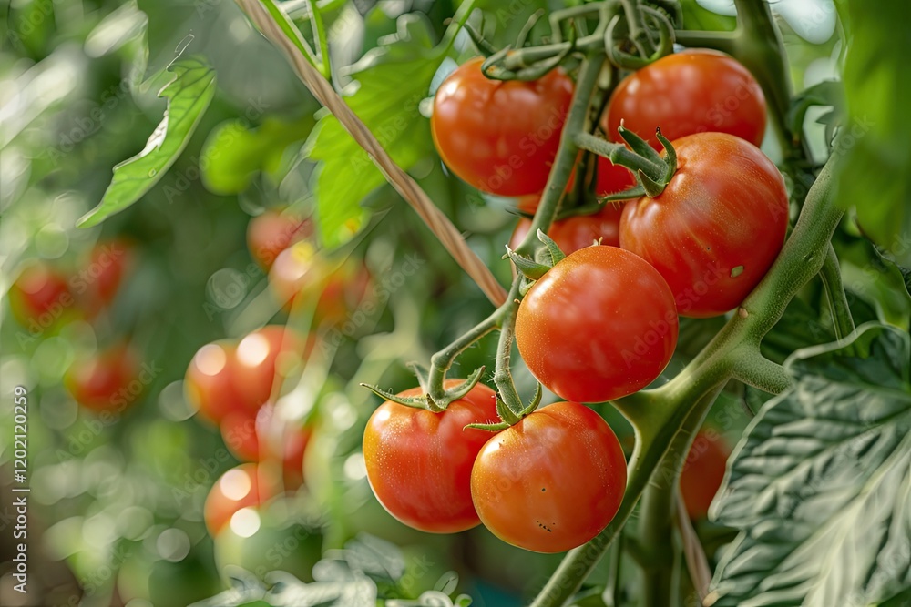 Flawless Image of Beautiful Red Ripe Tomatoes Grown in a Greenhouse Flawless Image of Beautiful Red Ripe Tomatoes Grown in a Greenhouse