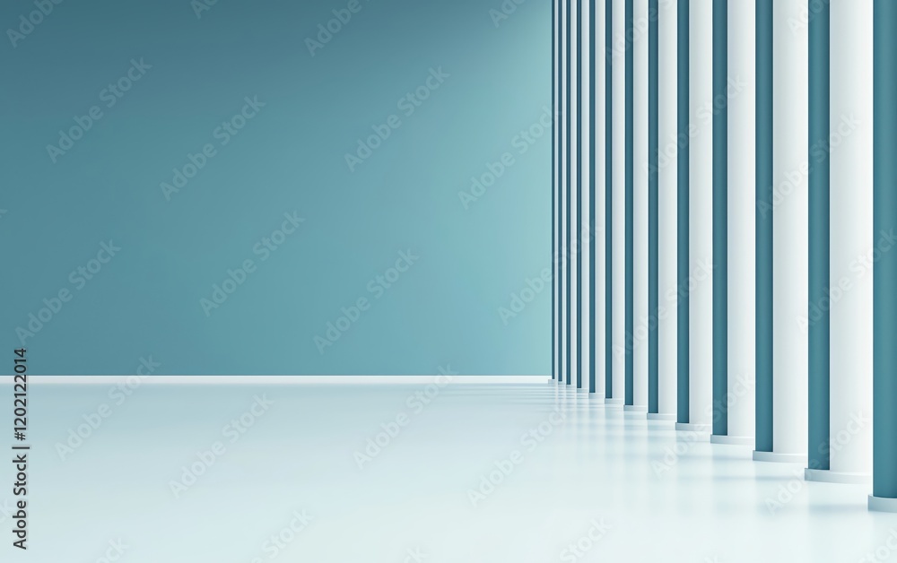 Fototapeta premium Modern interior space with columns and a minimalist design for creative projects.
