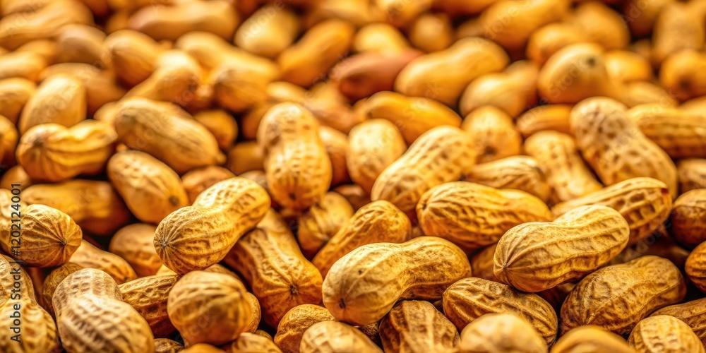Close-up reveals intricate detail of unroasted peanuts, nestled on a retail display. Close-up reveals intricate detail of unroasted peanuts, nestled on a retail display.