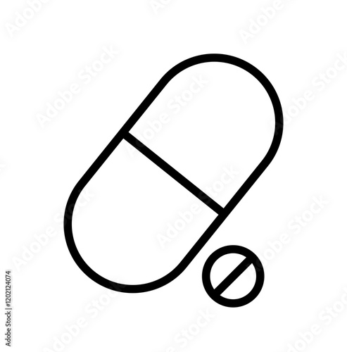 Icon Line - tablet and capsule medicine for health