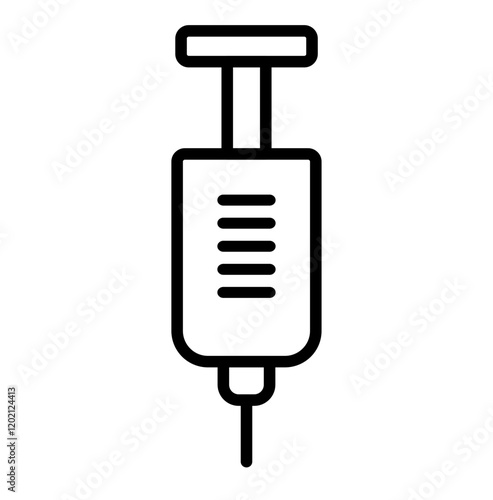 Icon Line - syringe for vaccine health