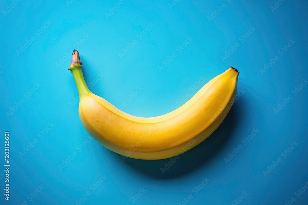 Crisp, high-quality image of an isolated banana on a blue background, perfect for food or fruit stock photography. Crisp, high-quality image of an isolated banana on a blue background, perfect for food or fruit stock photography.