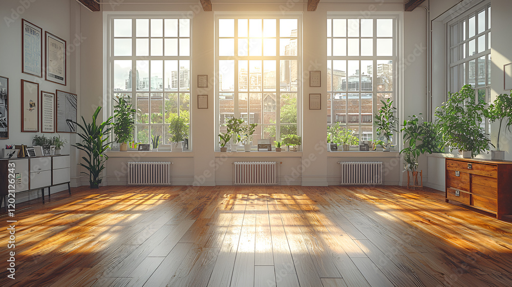 Bright workspace with plants Bright workspace with plants