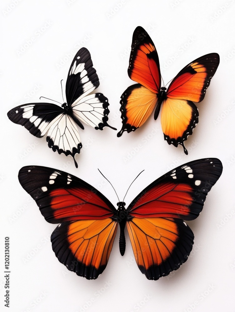 Obraz premium Butterflies on white