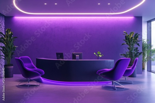 Purple Reception Area