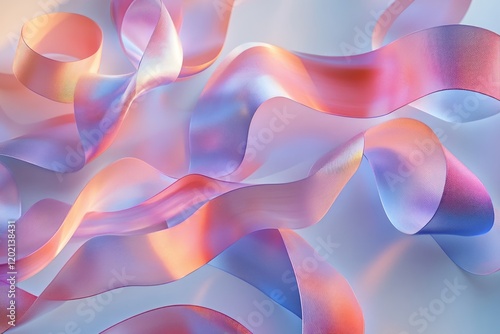 Wallpaper Mural Abstract Pastel Ribbons Flowing Gracefully Torontodigital.ca