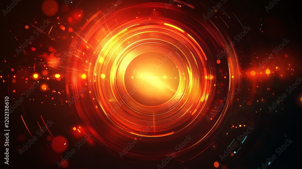 Fototapeta premium Abstract Tech Background with Glowing Circular Design