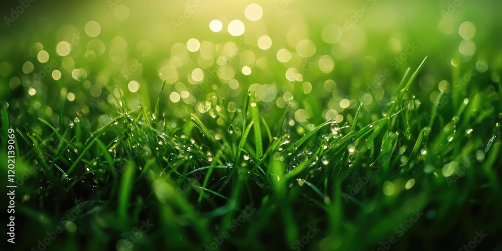 Fototapeta premium Grass with Water Droplets