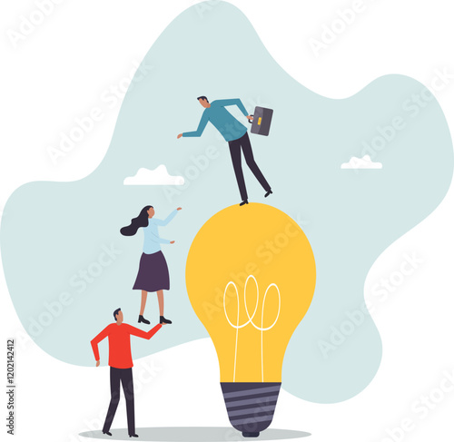 Help support team to success together, teamwork partnership to collaboration, leadership or manager to help employee reaching goal.business concept.flat character.