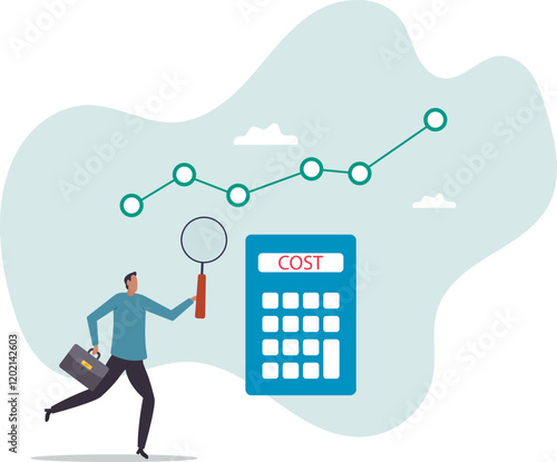 Cost management or expense analysis, business strategy to analyze and reduce cost to gain more profit.business concept.flat character.