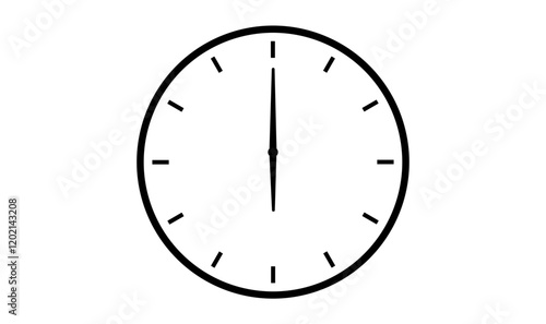 6 o clock isolated transparent vector icon symbol, clock icon, 