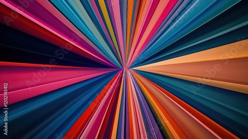Wallpaper Mural Colorful abstract lines radiate outward from a central point creating a starburst tunnel effect. Torontodigital.ca