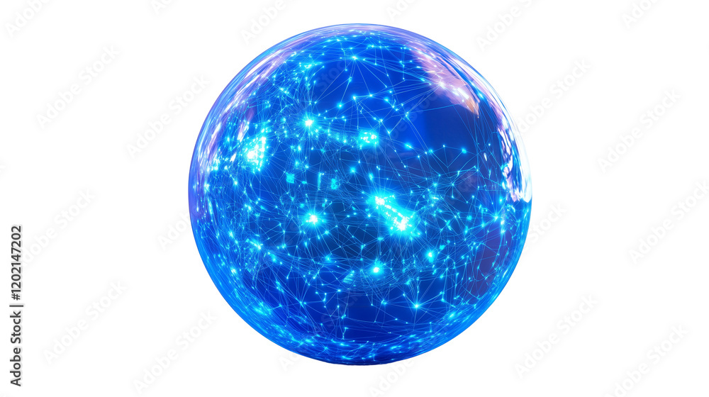 Futuristic Blue Hologram Globe with Digital Connections Isolated on Transparent Background Futuristic Blue Hologram Globe with Digital Connections Isolated on Transparent Background