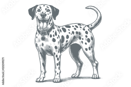 Dalmatian dog vector | dog vector | dog illustration | dog silhouette | dog tattoo | dog engraving | dog drawing  photo