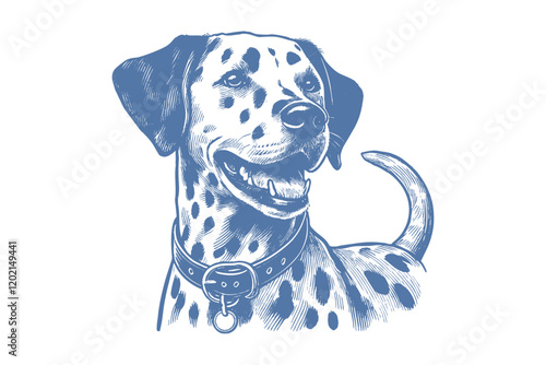 Dalmatian dog vector | dog vector | dog illustration | dog silhouette | dog tattoo | dog engraving | dog drawing  photo