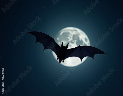 halloween night background with bats photo