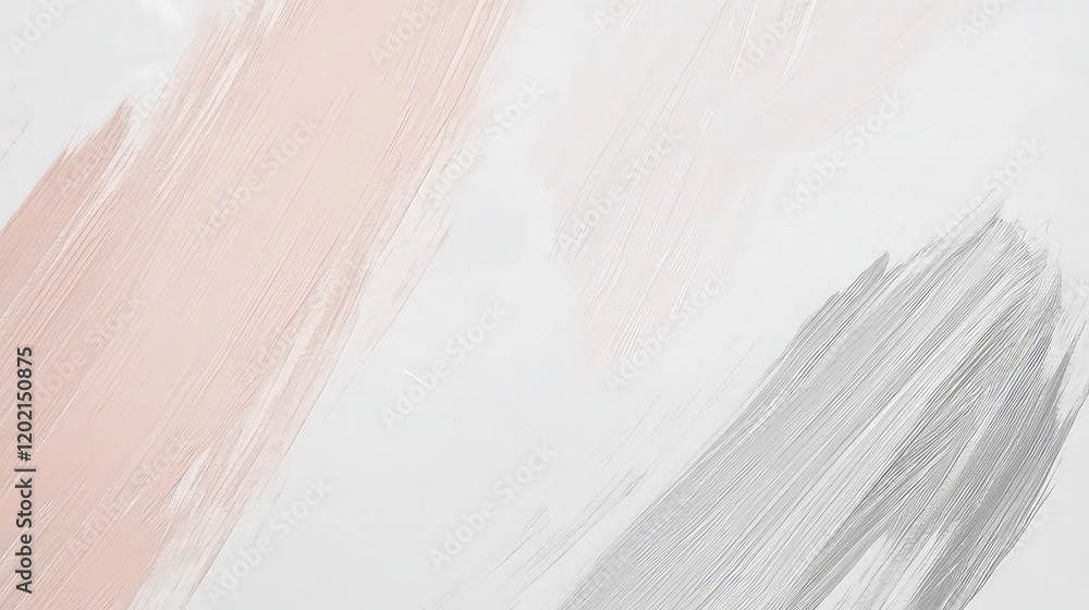 Obraz premium Subtle, faded brush strokes in soft pink, gray, and beige tones layered gently on a light background.