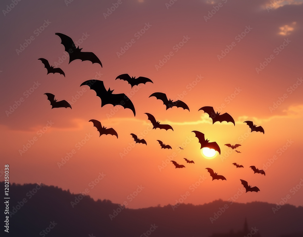 Obraz premium bats flying in the sky