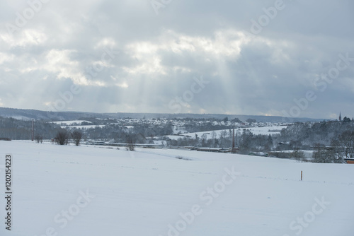 Winter landscape near the tiny village called Schreufa. photo