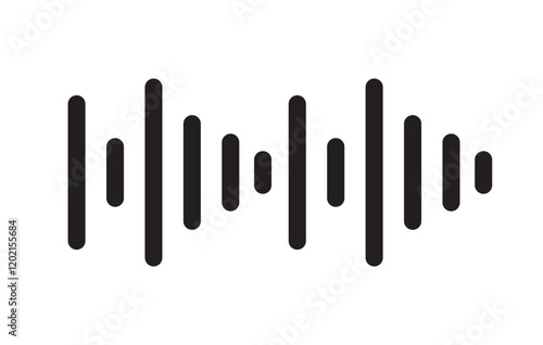 Podcast soundwave line of voice. Record music player. Mobile talk track. Message sound wave. Social network speech audio. Equalizer icon with spectrum noise. Vector illustration.