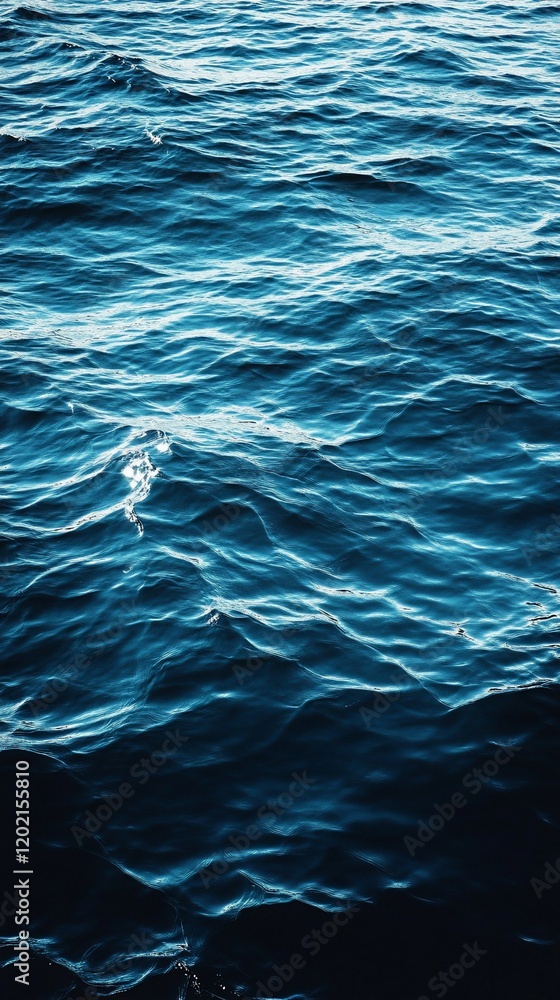 Obraz premium A mesmerising view of deep blue ocean waves rolling and glistening in sunlight