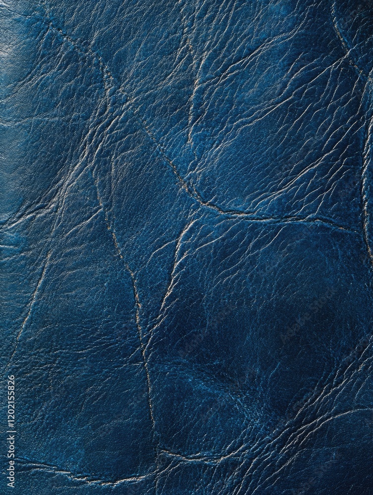 Fototapeta premium Blue Leather Surface Close Up