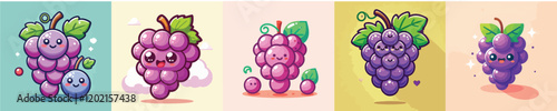 Collection of animated vector grapes