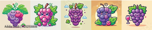Collection of animated vector grapes