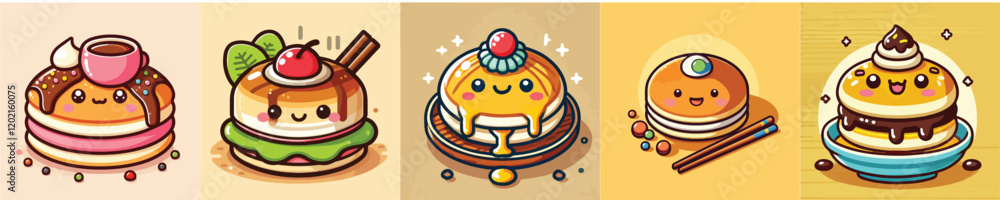 Pancake animation vector collection Pancake animation vector collection