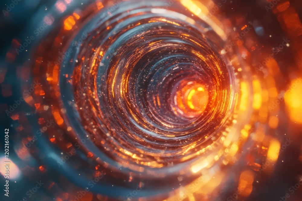 Glowing swirling vortex of fiery energy and light Glowing swirling vortex of fiery energy and light