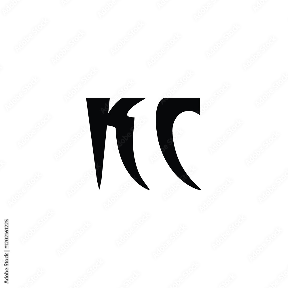 KC monogram logo design letter text name symbol monochrome logotype alphabet character simple logo KC monogram logo design letter text name symbol monochrome logotype alphabet character simple logo