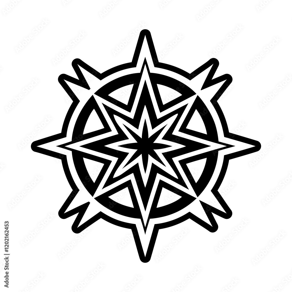 Bethlehem star icon in glyph style Bethlehem star icon in glyph style