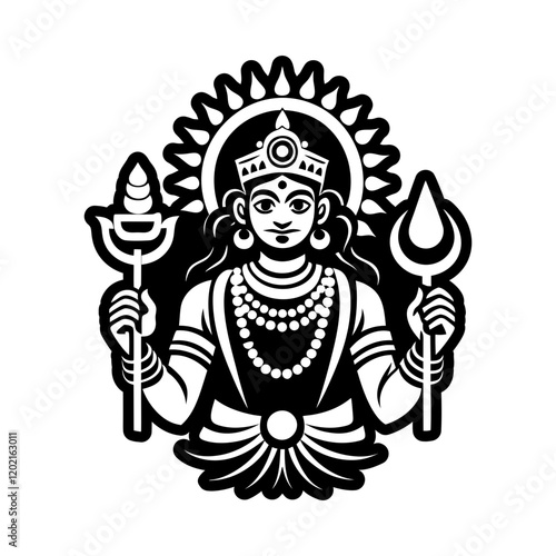 Hindu deity symbol icon in solid style