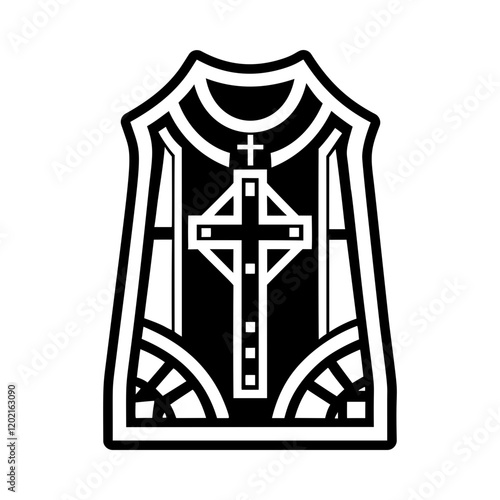 A filled style icon of liturgical vestment symbol