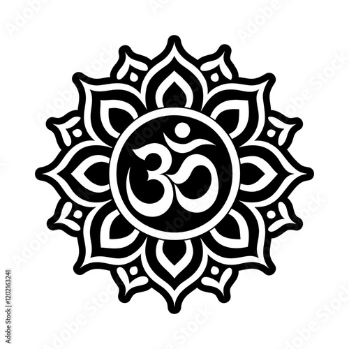 Om symbol icon in glyph style