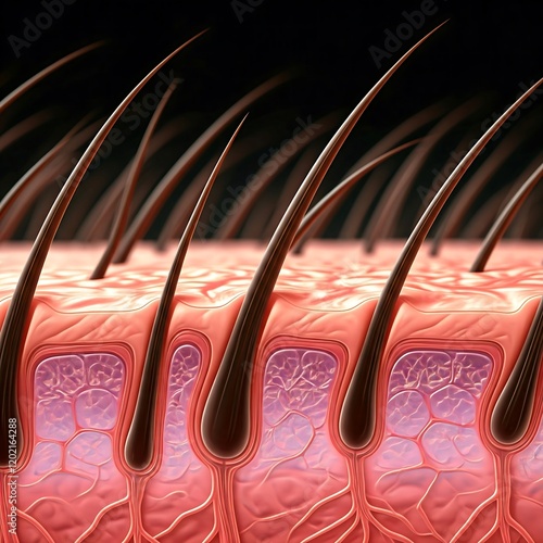 Human Scalp with Hair Follicles
