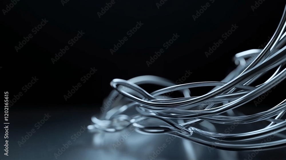 Fluid silver-blue fiber lines curving gracefully in motion, set against a dark backdrop, exuding high-end luxury and seamless data flow. Fluid silver-blue fiber lines curving gracefully in motion, set against a dark backdrop, exuding high-end luxury and seamless data flow.