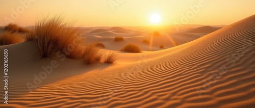 Rippling Sand Dunes in a Calm and Serene Desert Landscape