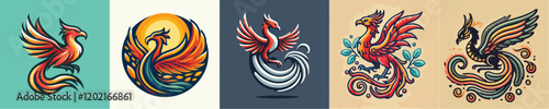 Vector collection of mythological animals eagles
