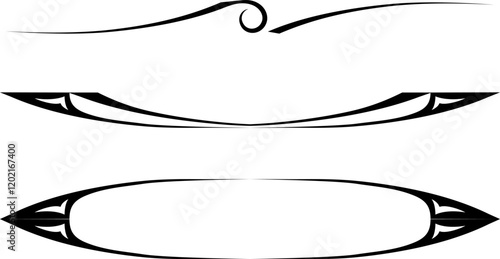 black and white set of delimiters for text, dividers