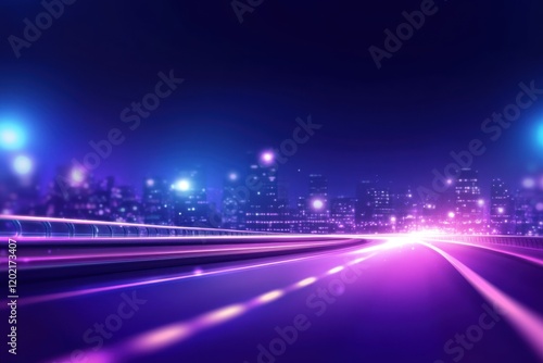 Wallpaper Mural blurred background of city lights and highways, night drive urban cityscape Torontodigital.ca